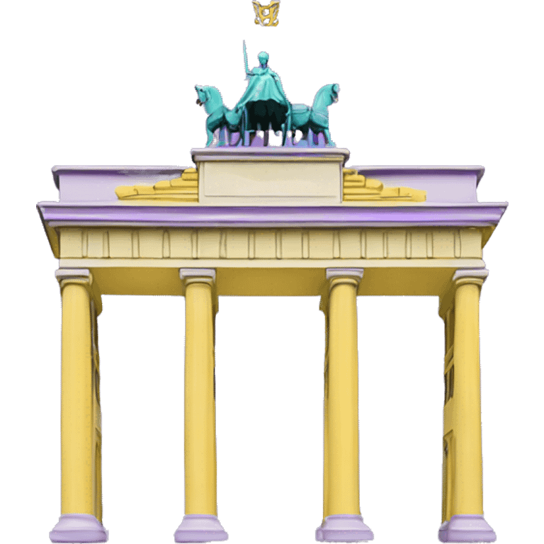 Purple and yellow brandenburg gate emoji