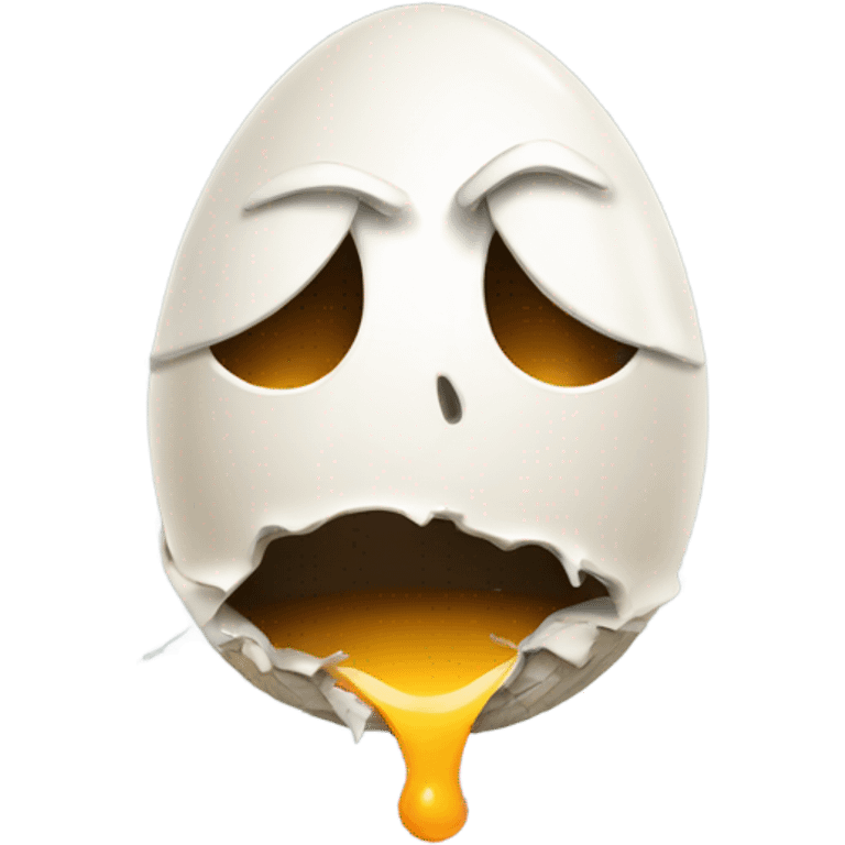 An angry eggshell breaking a sewer pipe emoji