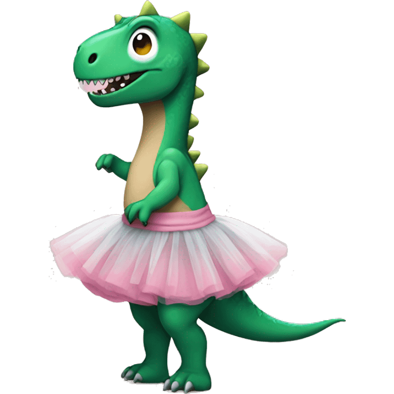 Dinosaur wearing tutu emoji