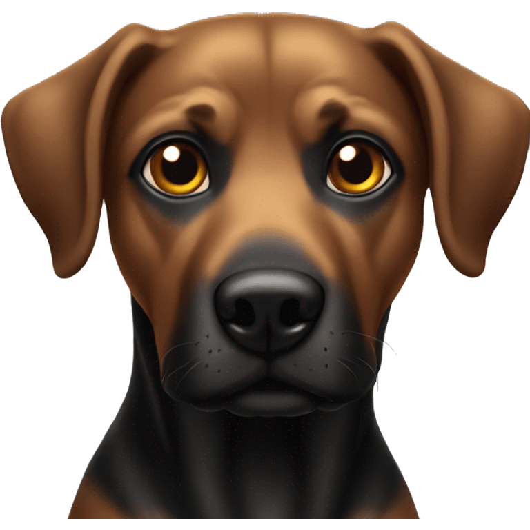 Chien noir avec des yeux brun emoji