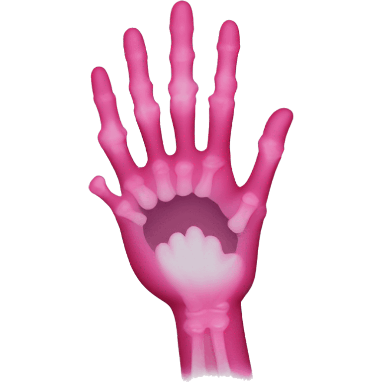 Pink hand xray with glitter  emoji