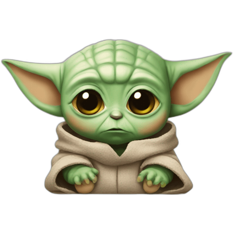 very sad baby yoda emoji