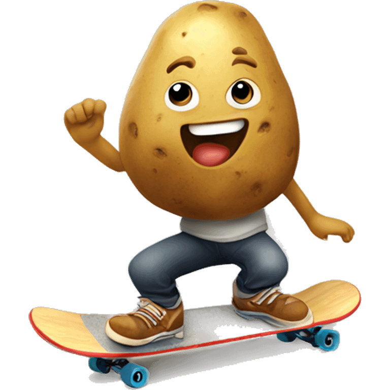 a potato playing skateboard  emoji