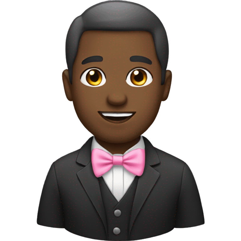 black man wear a pink bow  emoji