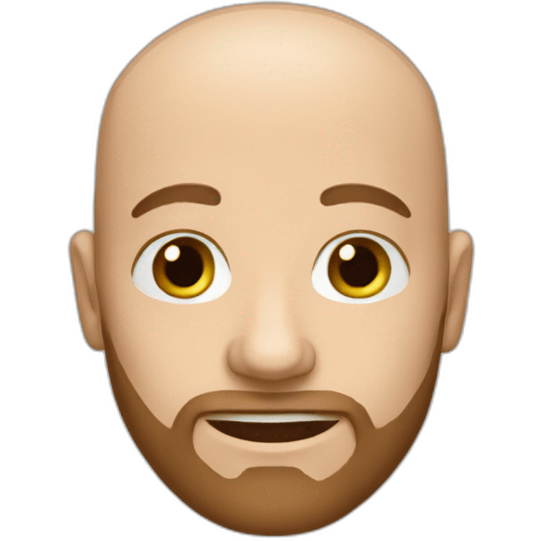 Friendly bald white man with short brown beard emoji