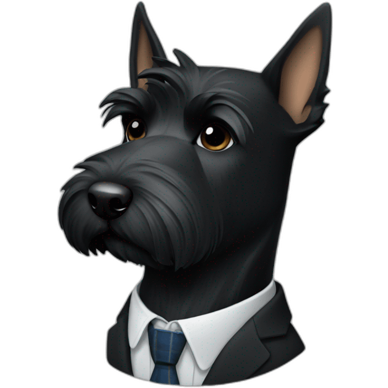 Scottish terrier black in suit emoji