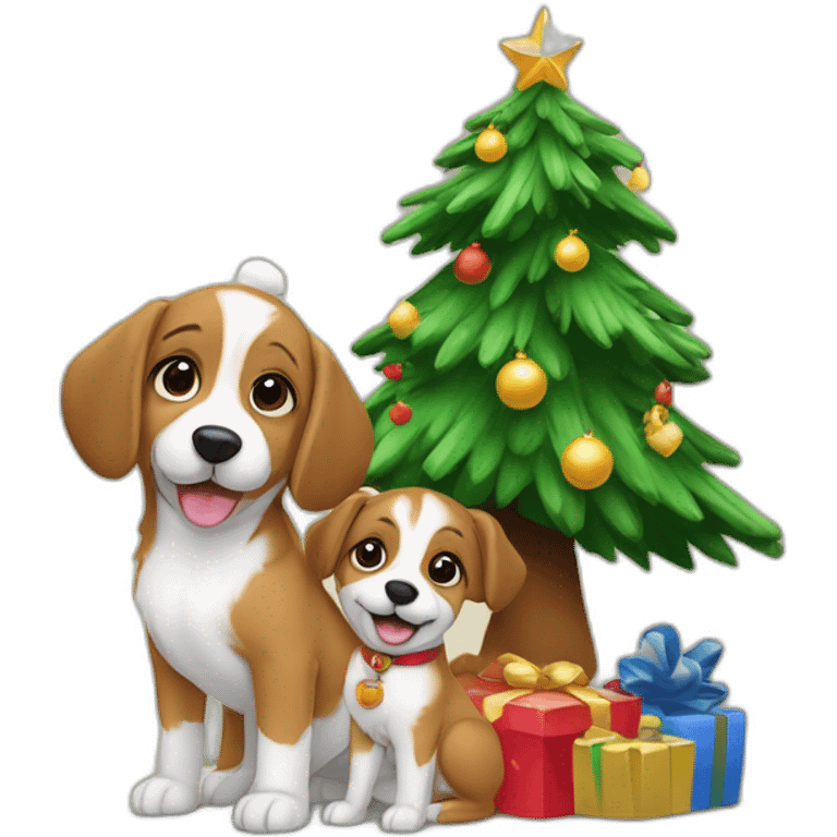 Sapin de noël and baby dog emoji