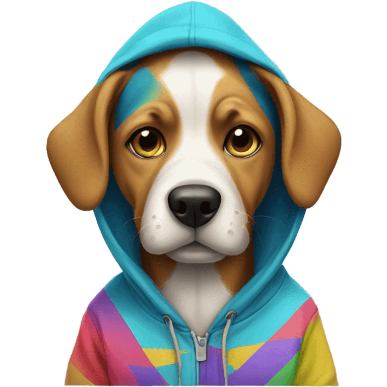 Dog wearing hoodie emoji