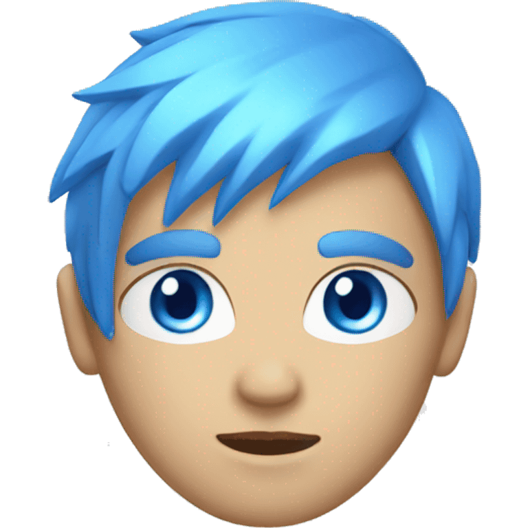 Blue eyed human coated in blue lightning emoji