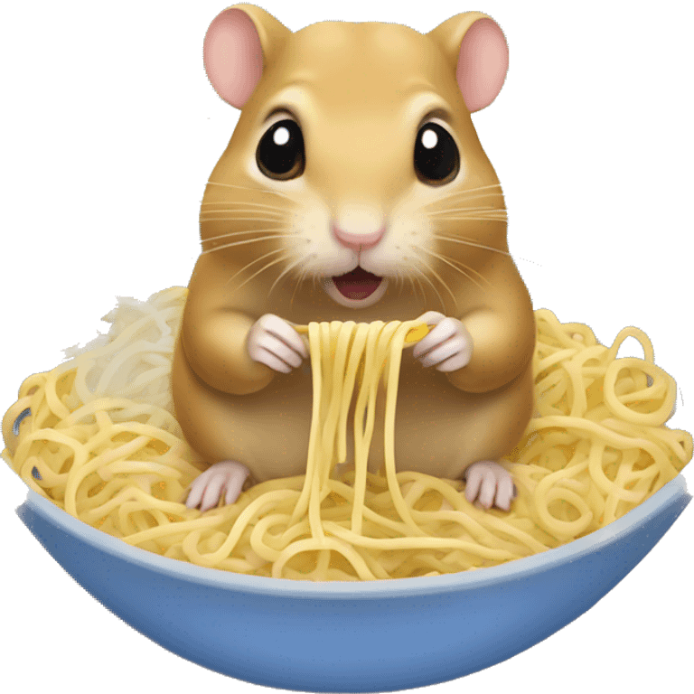 Gerbil eating noodles  emoji