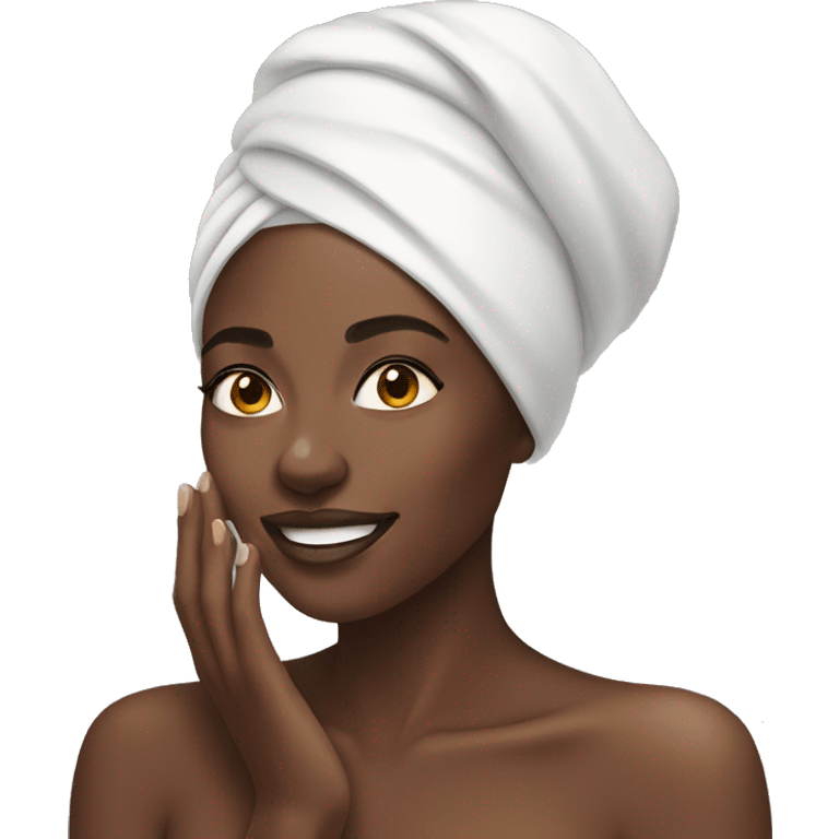 colored woman doing skincare emoji