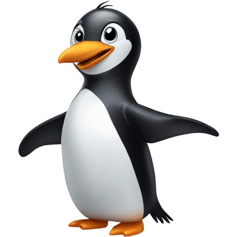 Penguin waving emoji