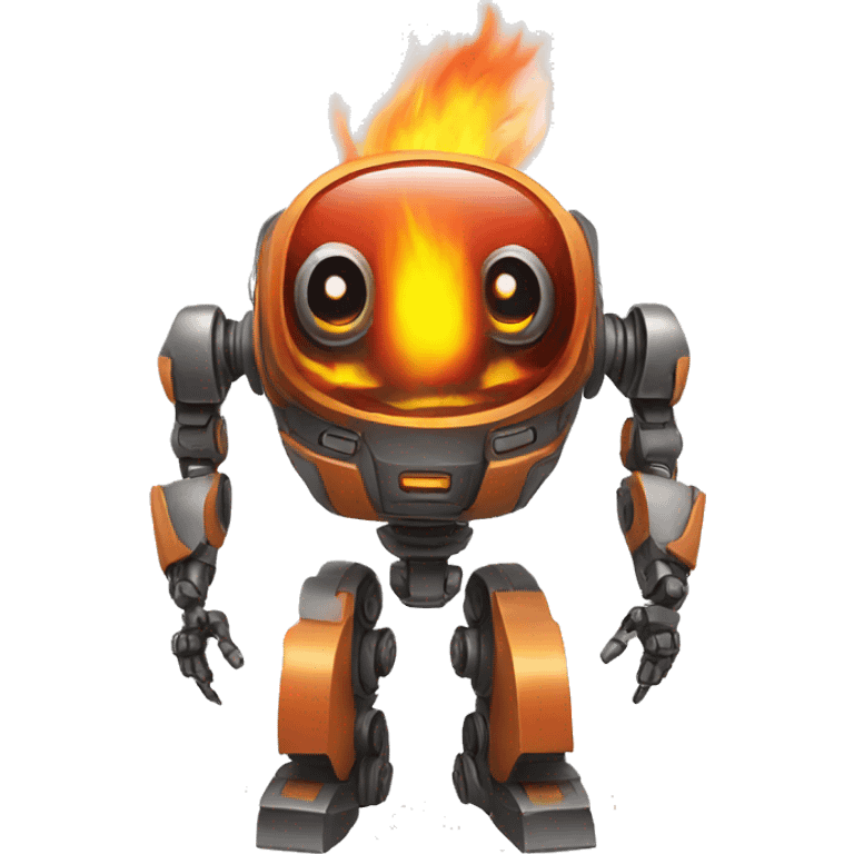 robot fiery emoji