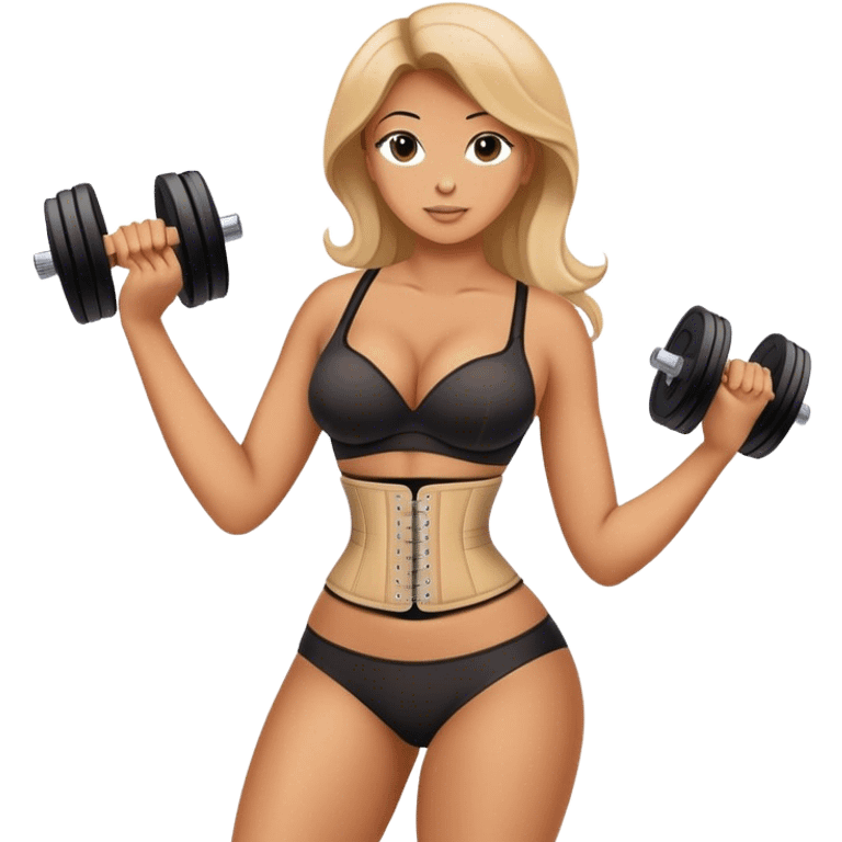 Working out with waist trainer  emoji