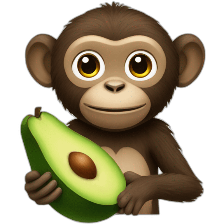 fruitimals monkey holding avocado emoji