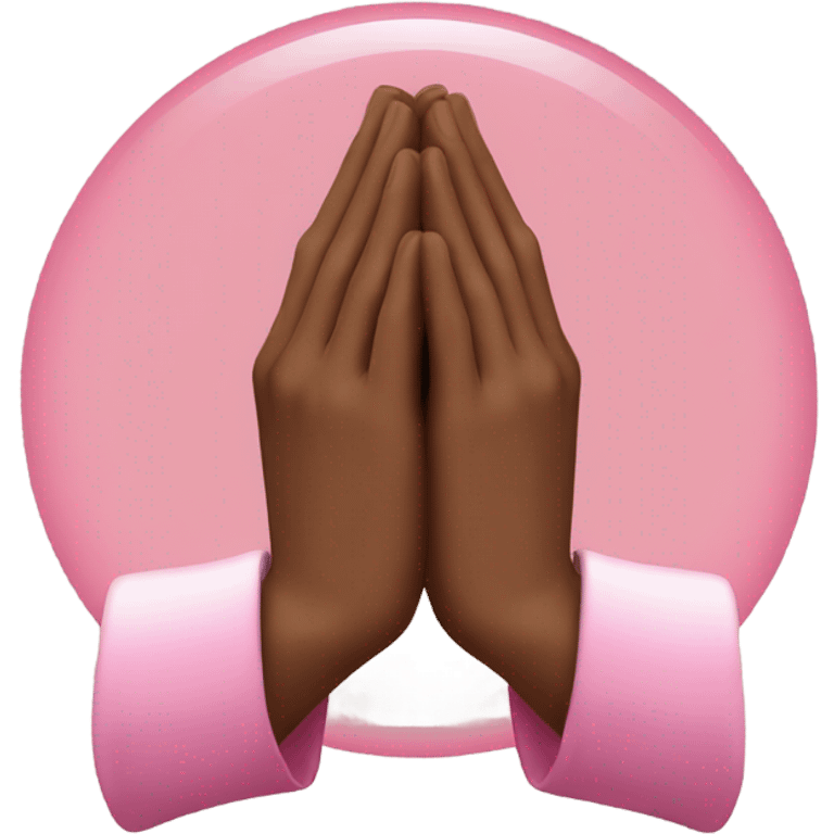 Brown praying hands with pink sleeves  emoji