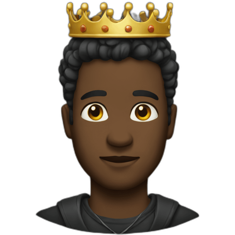 Black man crown emoji