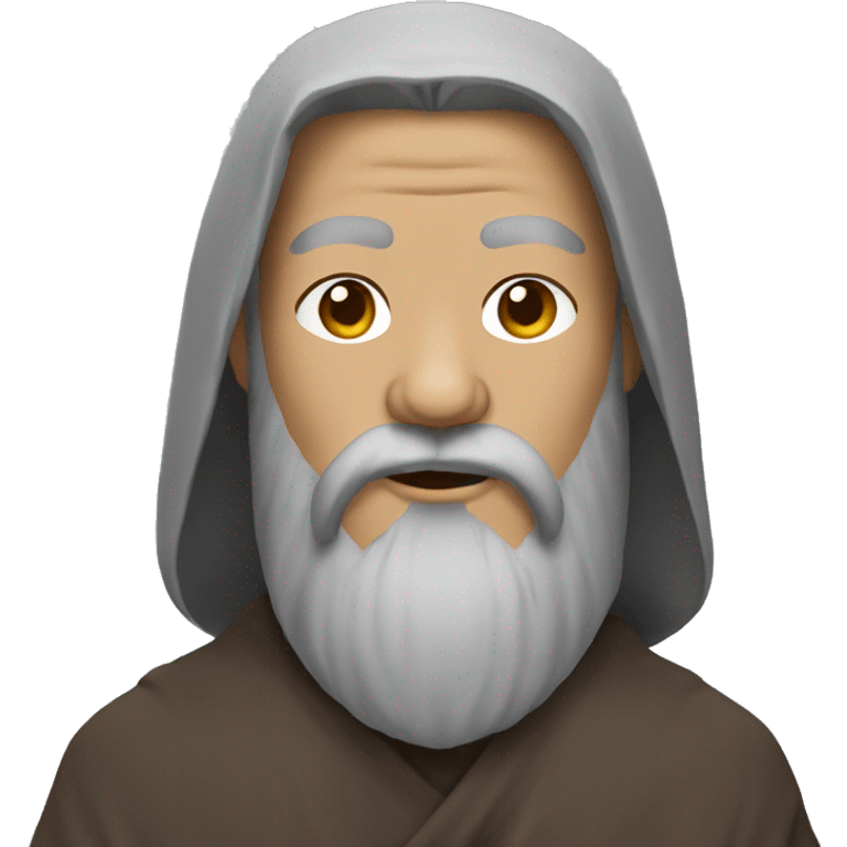 monk with very long gray rocker beard emoji