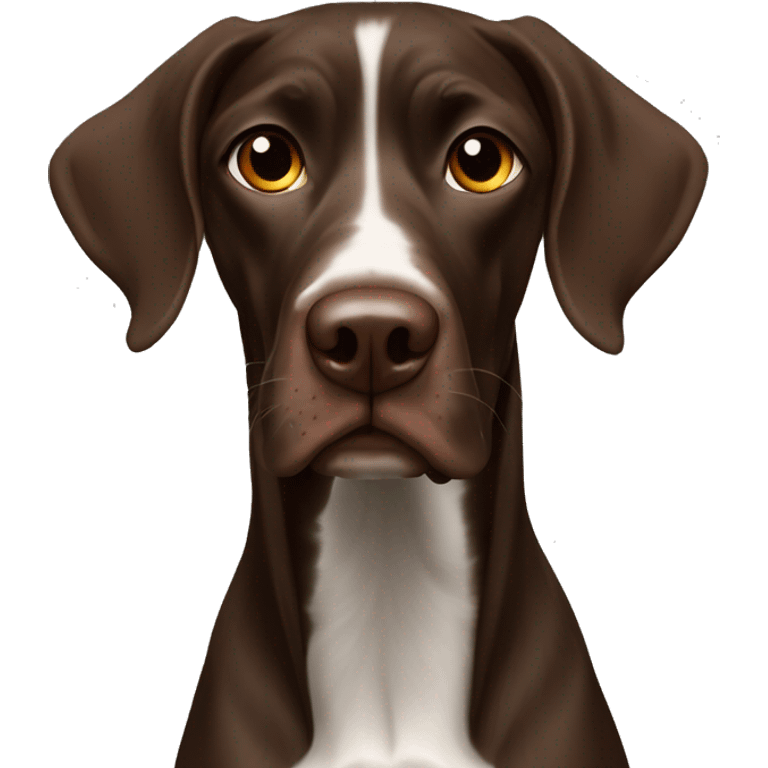 brown Braque Francais dog French Pointer, dark brown roan  emoji