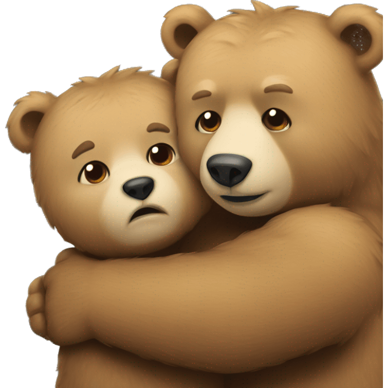 Bears hugging eachother with abheart emoji