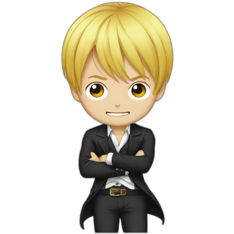 Sanji One Piece Chibi encostume gris emoji