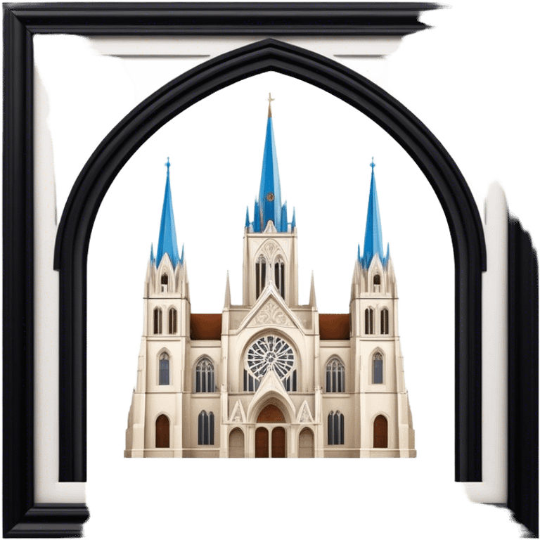 Cinematic Realistic Zagreb Cathedral Landmark Emoji, depicted with Gothic architecture rendered with lifelike detail and majestic, soft lighting. emoji