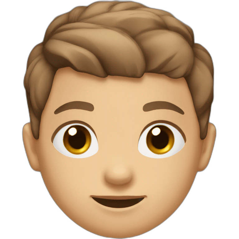 9 year old boy with blue eyes & brown mohawk haircut emoji