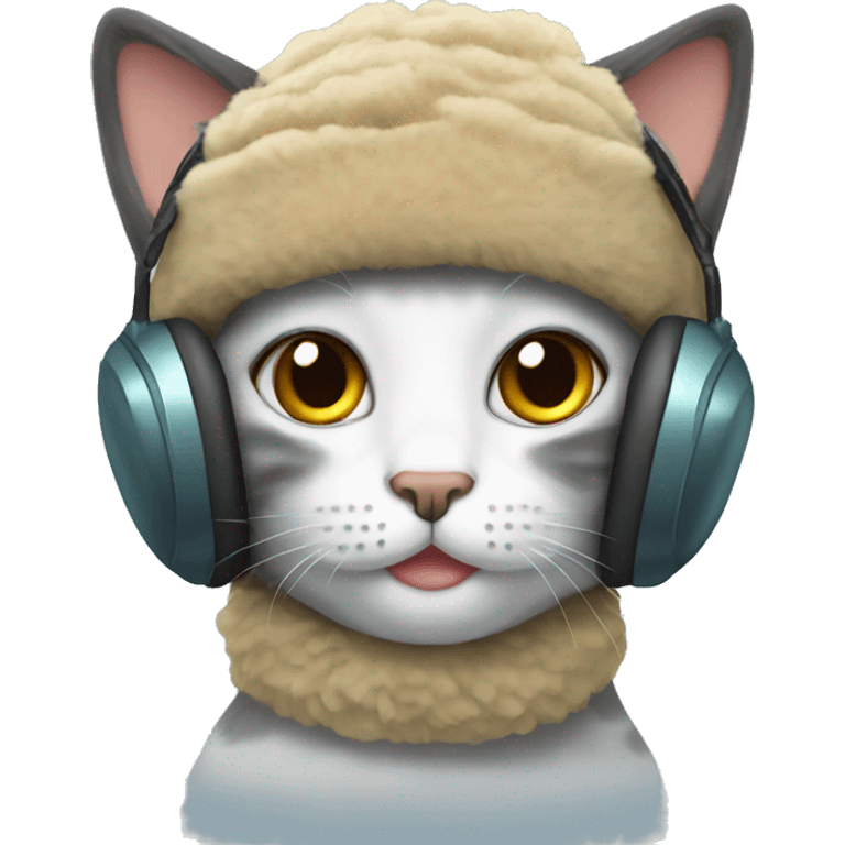 cat wearing ear muffs emoji