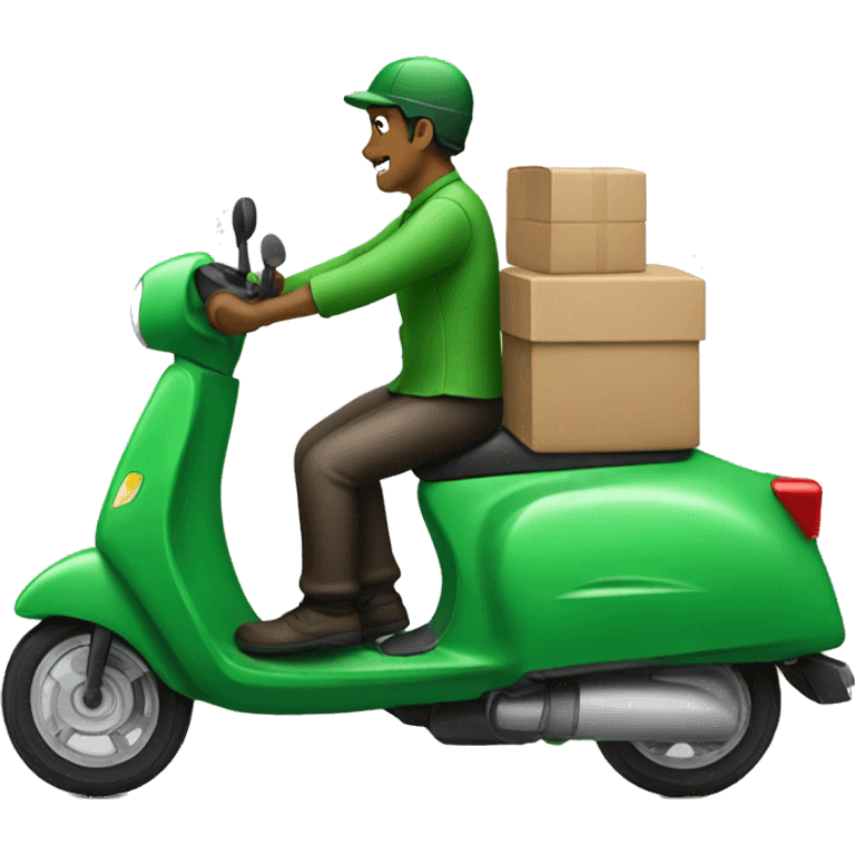 Green Delivery scooter with rider emoji