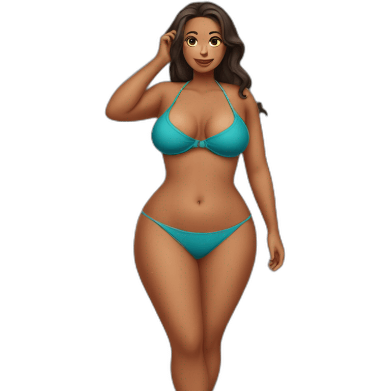 curvy woman bikini hourglass emoji