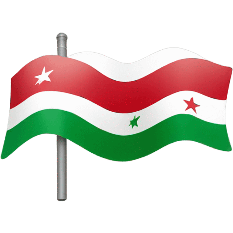 Syria flag with 3 green stars  emoji