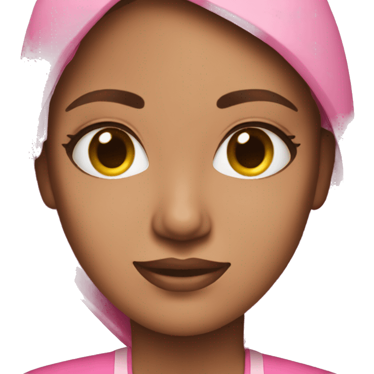 Woman with pink spa clothes  emoji