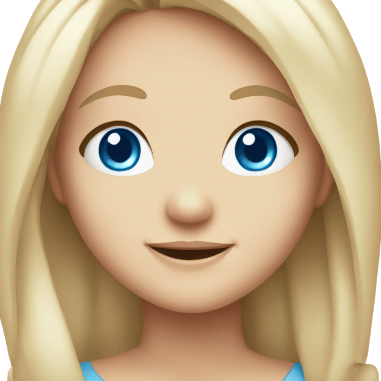 smiling girl with blue eyes very cute emoji