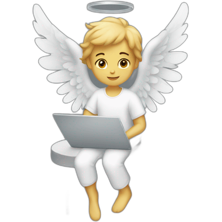 angel using laptop emoji