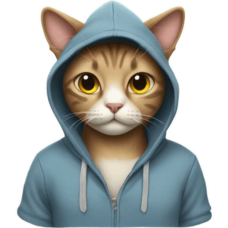 cat wearing a hoodie emoji