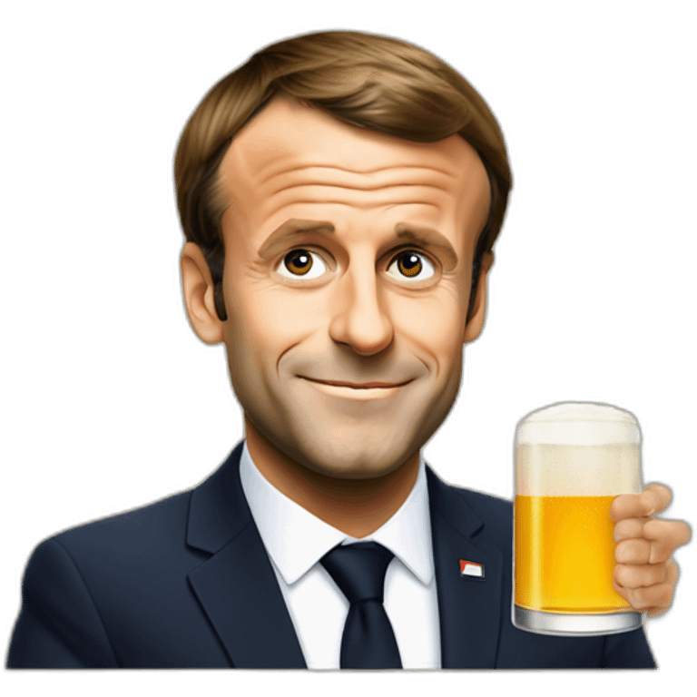 Emmanuel Macron drink beer emoji