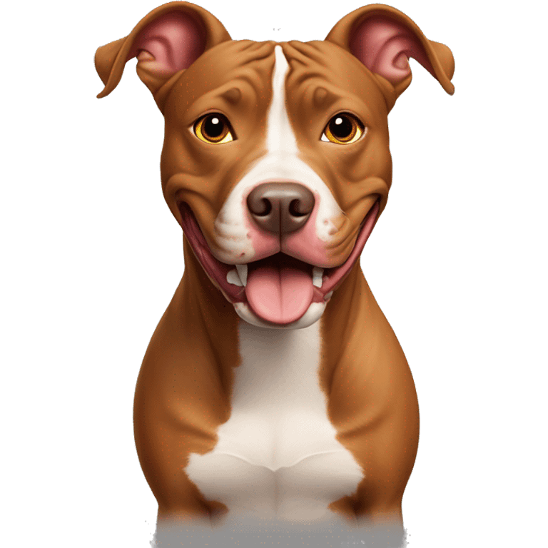 Red nosed pit bull with a goofy smile  emoji