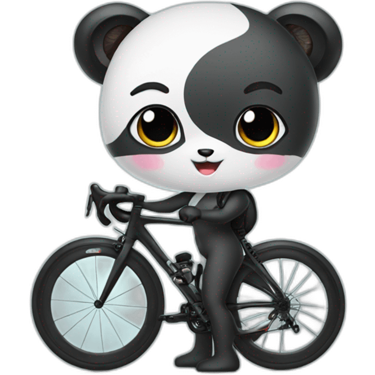 Cute Panda girl with carbon road bike emoji