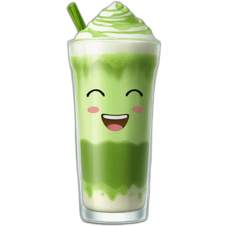 Matcha latte in a glass emoji