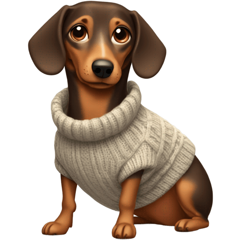 weenie dog wearing a sweater emoji