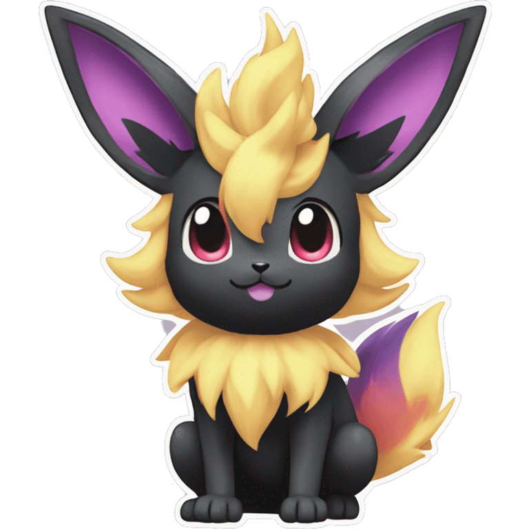 Colorful Dark Edgy Kawaii Eeveelution-Cute-Pokémon-fusion full body emoji