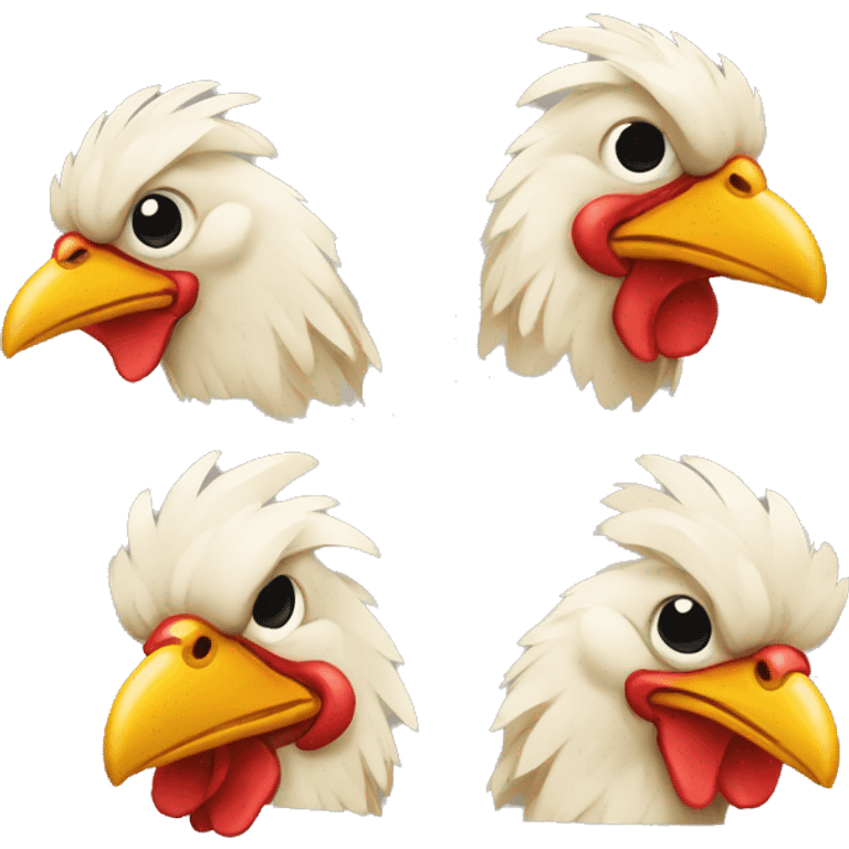 Pollo con cuatro cabezas  emoji