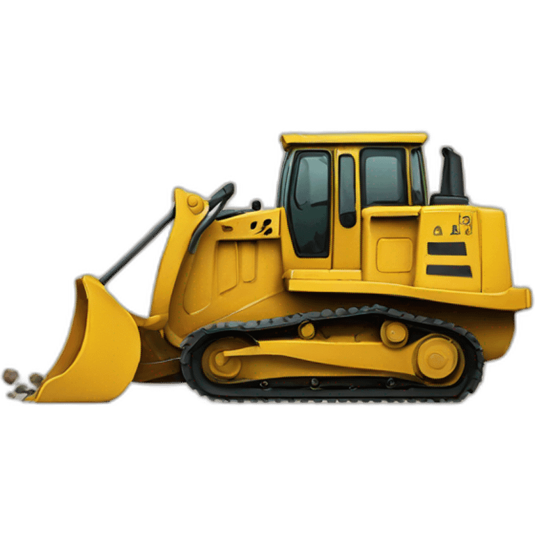 A bulldozer giving birth to a baby bulldozer emoji