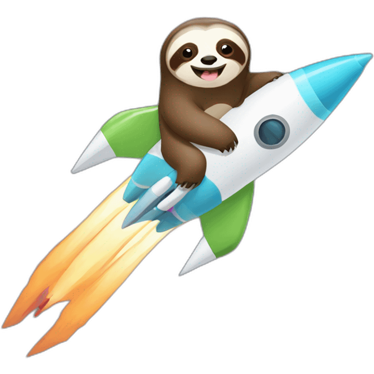 happy sloth on a rocket with ezoic logo emoji