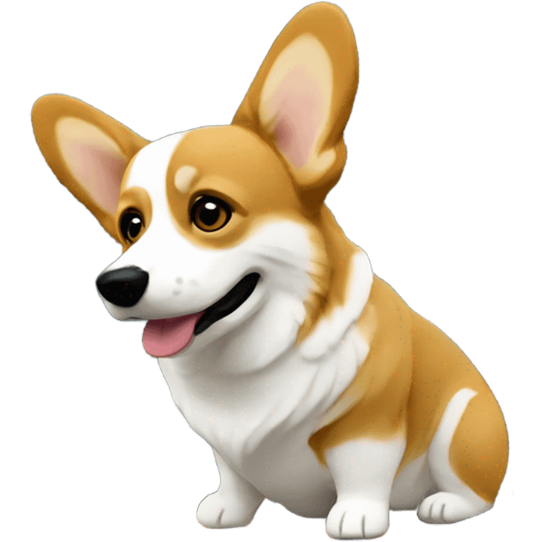 Corgi with starry night painting  emoji