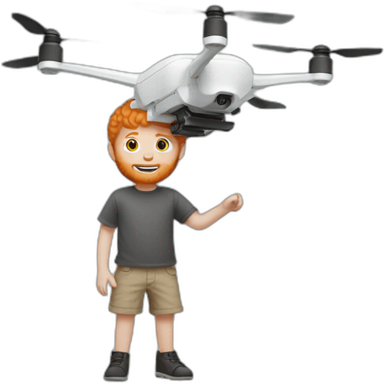 Ginger boy flying a drone emoji