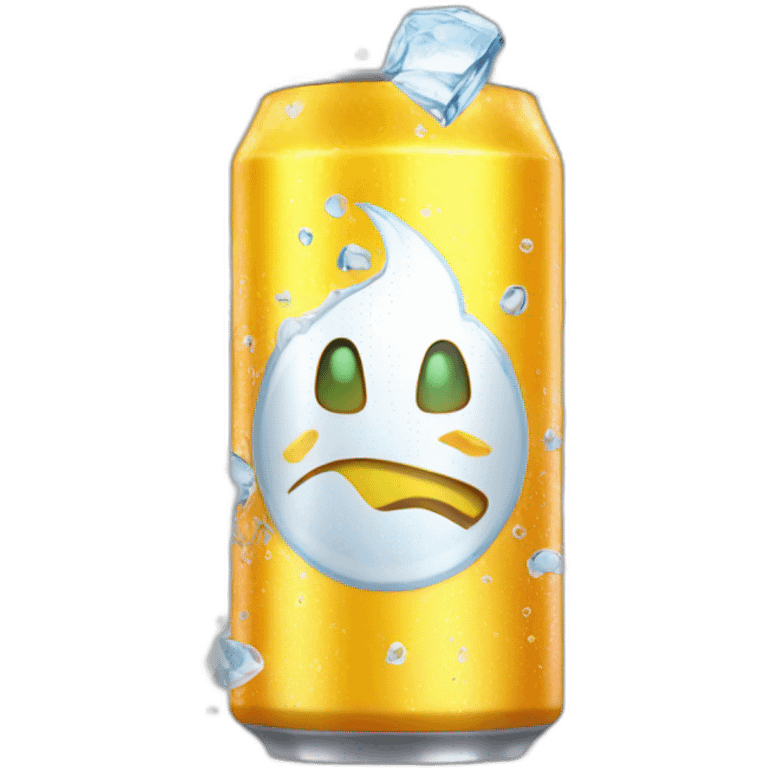 energy drink called baisun with ice around emoji