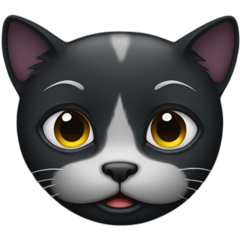 Crying black cat emoji