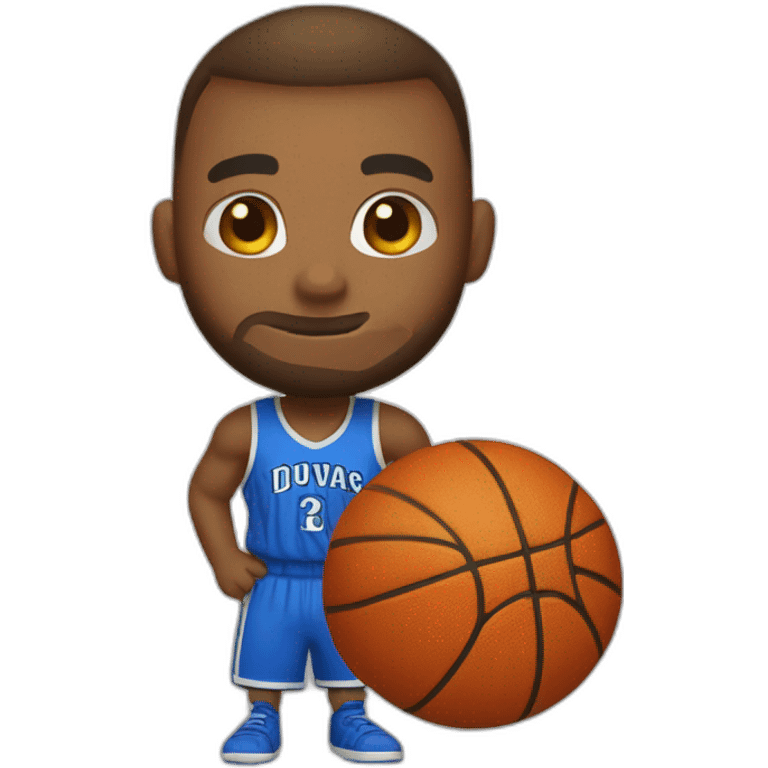 Squeezie with a basketball in the hand emoji