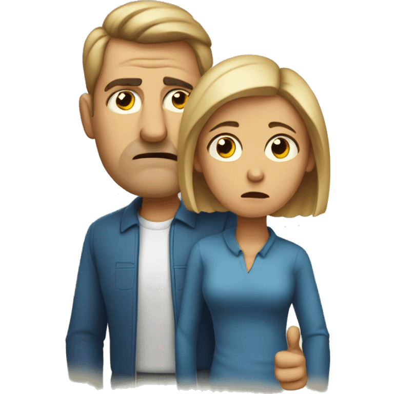 disappointed mother and father giving thumbs down emoji